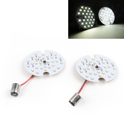 2pcs 27 SMD LED 1157 Turn Signal / Daytime Panel Light Lamp Fit For Harley with 2 screw Lens 1986-2014 White