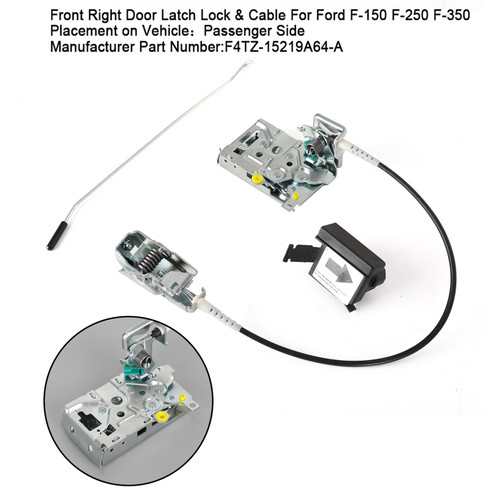 Front Right Door Latch Lock & Cable F4TZ-15219A64-A For F-Series Bronco 92-97
