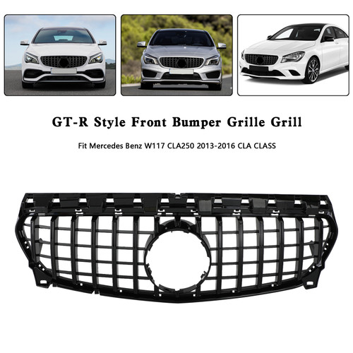 GT-R Style Front Bumper Grille Grill Fit Mercedes Benz W117 CLA250 2013-2016