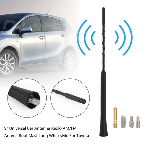 9" Universal Car Antenna Radio AM/FM Antena Roof Mast Long Whip style For Toyota