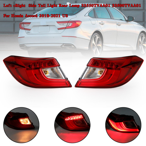 2x Side Tail Light Rear Lamp 33550TVAA01 33500TVAA01 For Honda Accord 18-2021 US