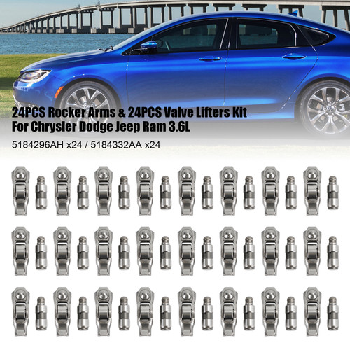 24PCS Rocker Arms & 24PCS Valve Lifters Kit For Chrysler Dodge Jeep Ram 3.6L