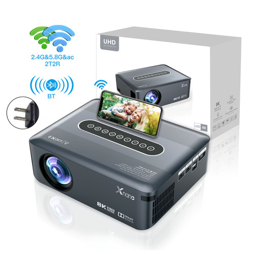 US VERSION Ultra HD 8K Decoding Projection 1080p Android Movie Projector Home Phone Laptops