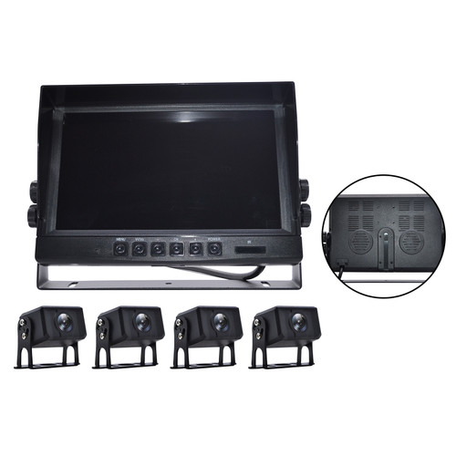 9" Monitor DVR Driving Video Recorder for RV Truck Bus+4 Rear View Backup Camera