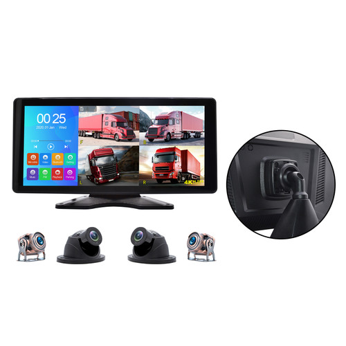 10.36" Monitor DVR Driving Video Recorder Touch Screen for RV Truck Bus+4 Camera