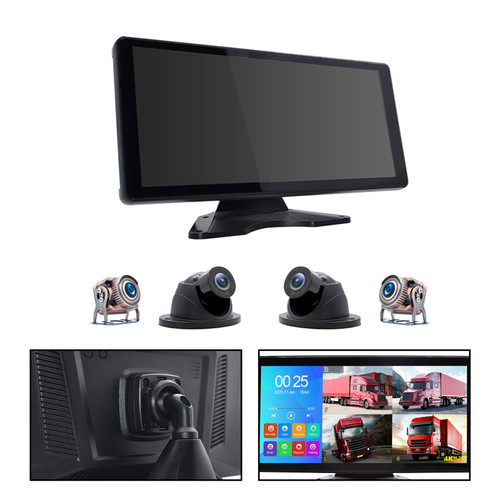 10.36" Monitor DVR Driving Video Recorder Touch Screen for RV Truck Bus+4 Camera