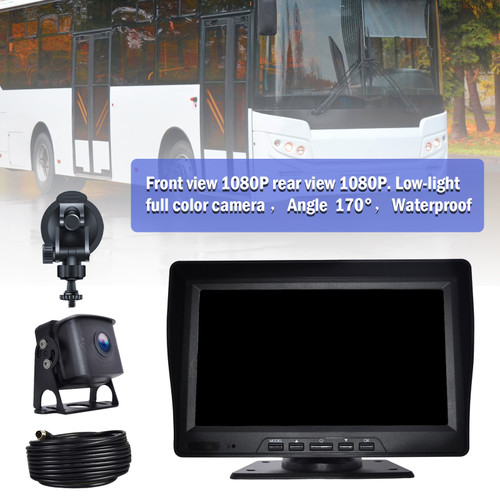 7" Monitor DVR Driving Video Recorder with Car Charger for RV Truck Bus Camera