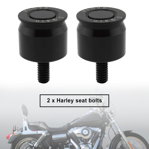 Pair Mount Seat Bolt Aluminum Black For Dyna Softail Sportster