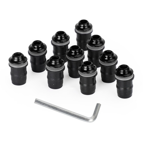 Motorcycle Wind Screen Shield Alu M5x16mm Screw Bolt Washers kit Black 10 Pack