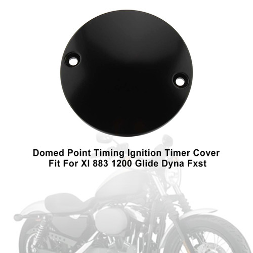 Timing Ignition Timer Cover Domed Point Black For Xl 883 1200 Glide Dyna Fxst