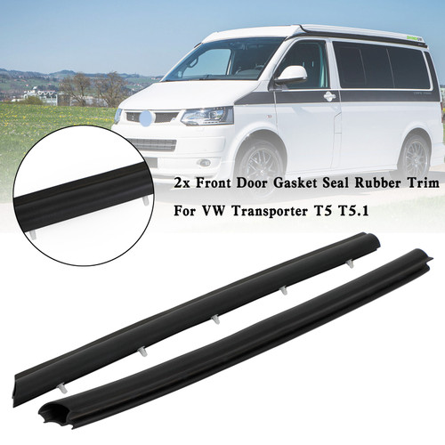 2x Front Door Gasket Seal Rubber Trim For VW Transporter T5 T5.1