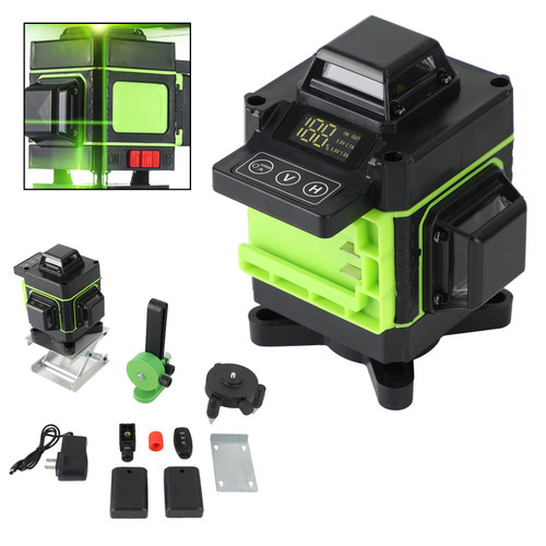 4D 360 degree 16 Line Laser Level Green Auto Self Leveling Rotary Cross Measuring Tool