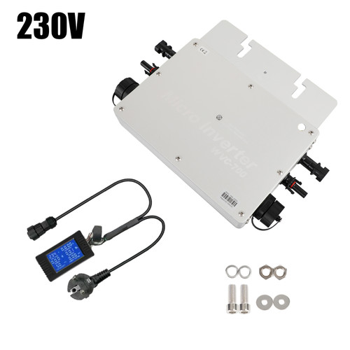 700W/230Vac IP65 Waterproof Solar Inverter Grid Tie MPPT Micro Inverter with Display