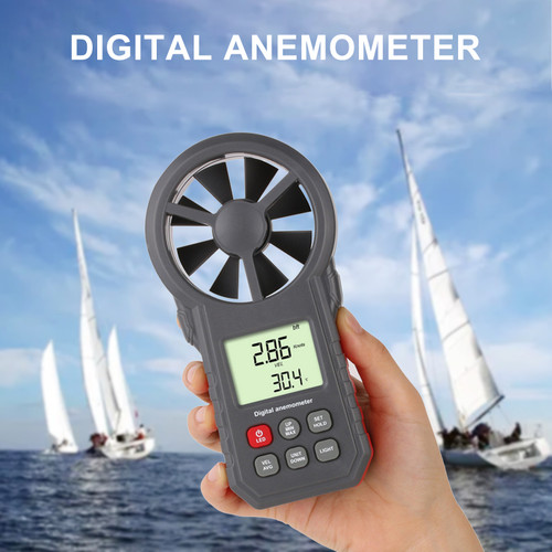 Digital Anemometer Thermometer Handheld Wind Speed Meter Gauge Air Flow Tester