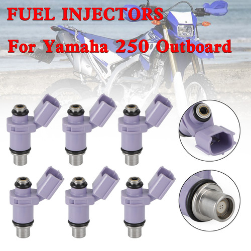6PCS Fuel Injectors 6P2-13761-10-00 Fit For Yamaha 250 Outboard