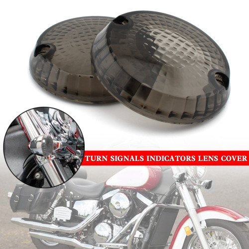 Turn Signals Indicators Lens Cover For Yamaha Kawasaki Vulcan 1500 VN Smoke