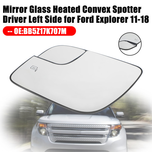 Mirror Glass Heated Convex Spotter Driver Left Side for Ford Explorer 11-18