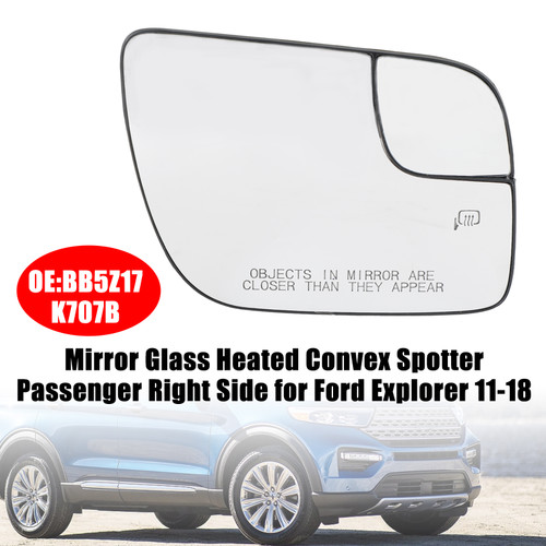 Mirror Glass Heated Convex Spotter Passenger Right Side for Ford Explorer 11-18