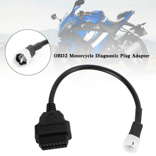 Motorcycle 3 Pin to OBD2 Diagnostic Adapter Code Scanner Cable For Yamaha X-MAX