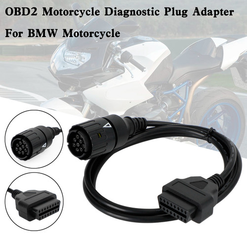 Motorcycle 10 Pin To 16Pin For BMW OBD2 Cable Connector Diagnostic Scanner Cable