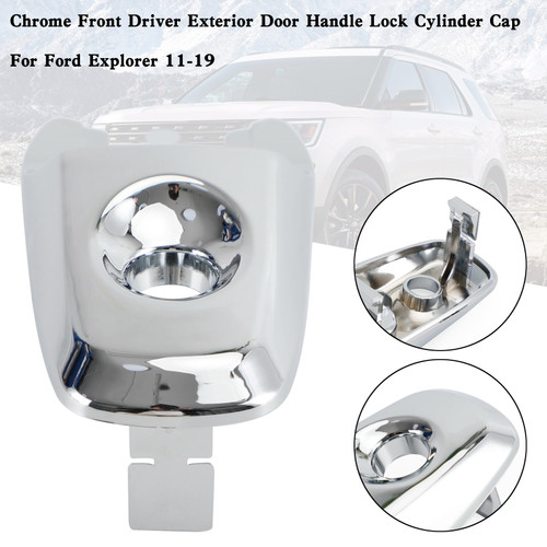 Chrome Front Driver Exterior Door Handle Lock Cylinder Cap For Ford Explorer 11-19