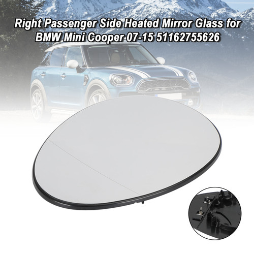 Right Passenger Side Heated Mirror Glass for BMW Mini Cooper 07-15 51162755626