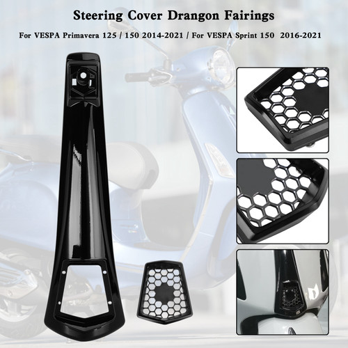 Steering Cover Drangon Fairings For VESPA Sprint Primavera 125/150 2014-2021 BLK
