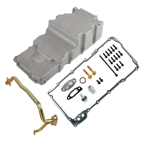 302-2 81073 LS Swap Retrofit Aluminum Oil Pan LS1 LS2 LS3 Rear Sump Swap Oil Pan Retrofit Kit Low Profile Generic