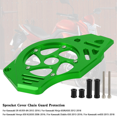 Sprocket Cover Chain Guard Protection Kawasaki Ninja Vulcan 650 ER-6N Green