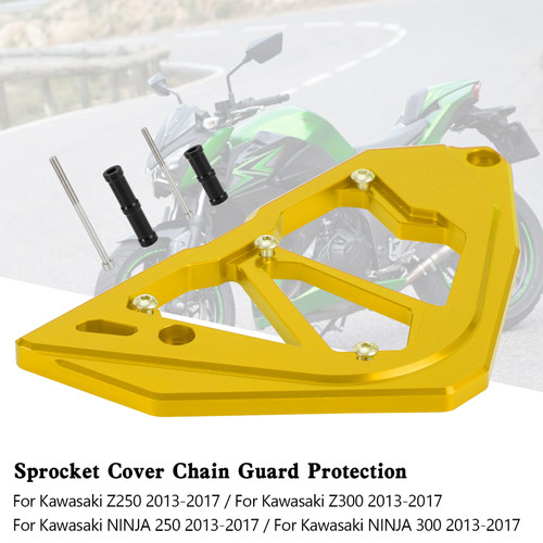 Sprocket Cover Chain Guard KAWASAKI Z250 Z300 NINJA 300 250 13-17 Gold