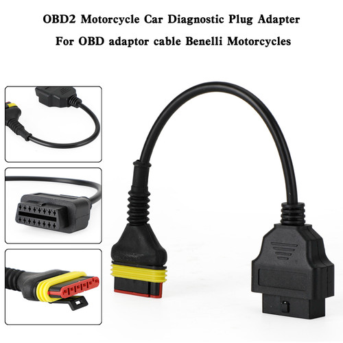 OBD2 6 pin Diagnostic Code Reader Adapter Scanner Cable Benelli Motorcycle