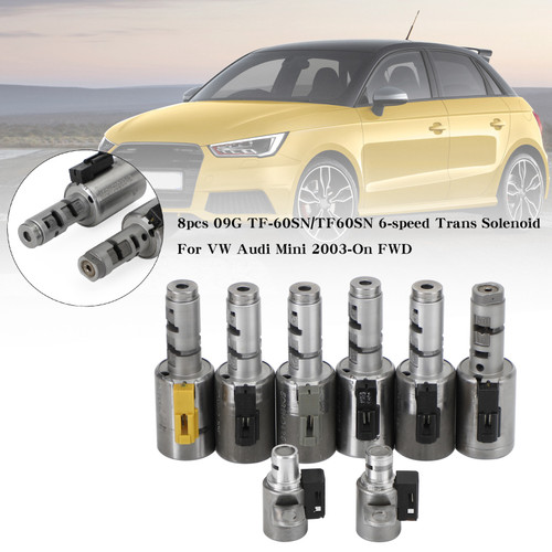 8pcs 09-11 Skoda Superb (CHN) L4 2.0L V6 3.2L 09G TF-60SN/TF60SN 6-speed Trans Solenoid FWD