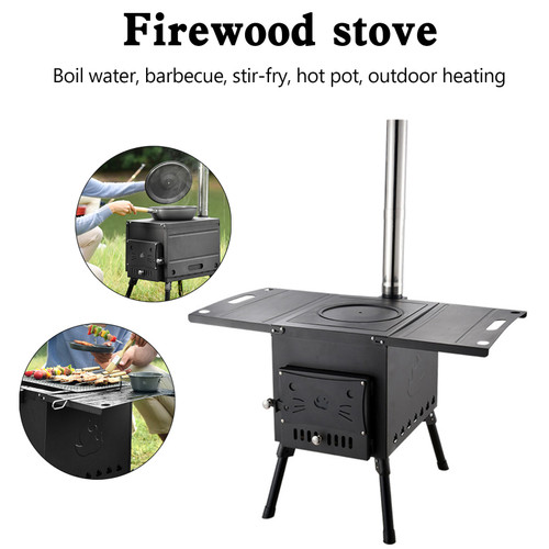 Outdoor Portable Camping Wood Stove Picnic Cook Folding Heating