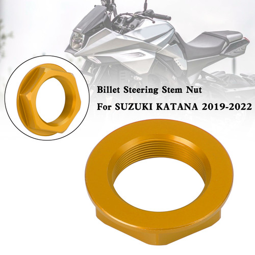 Billet Steering Stem Nut For SUZUKI GSXR 600/750 YZF-R1 ZX6R S1000RR GOLD Billet Steering Stem Nut For SUZUKI GSXR 600/750 YZF-R1 ZX6R S1000RR GOLD