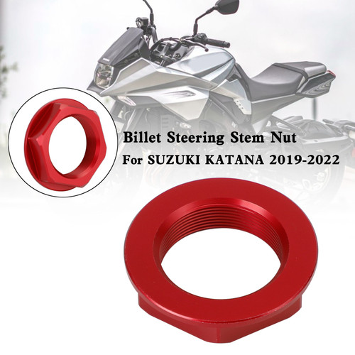 Billet Steering Stem Nut For SUZUKI GSXR 600/750 YZF-R1 ZX6R S1000RR RED