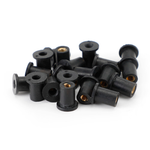 20pcs M4 Rubber Well Nuts Wellnuts for Fairing & Screen Fixing Pack of 10 - 8mm Hole