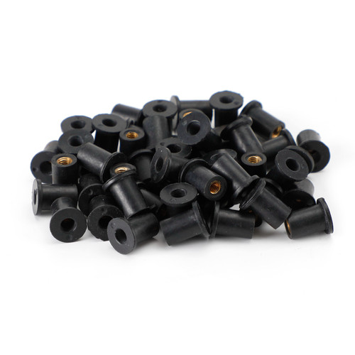 50pcs M4 Rubber Well Nuts Wellnuts for Fairing & Screen Fixing Pack of 10 - 8mm Hole