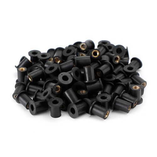 100pcs M5 Rubber Well Nuts Wellnuts for Fairing & Screen Fixing Pack of 10 - 10mm Hole