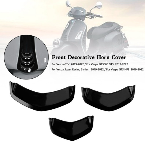 Front Horn Cover Decoration Trim For Vespa Sprint 300 GTS 300 HPE GTV Black