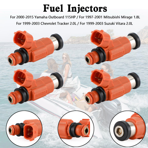 4PCS INP-771 Fuel Injector 68V-8A360-00-00 For Yamaha Outboard 115 HP CDH210