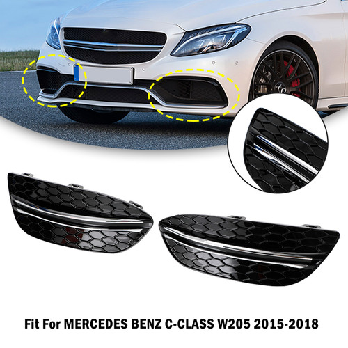 15-18 MERCEDES BENZ C-CLASS W205 Honeycomb Front Fog Light Cover Base