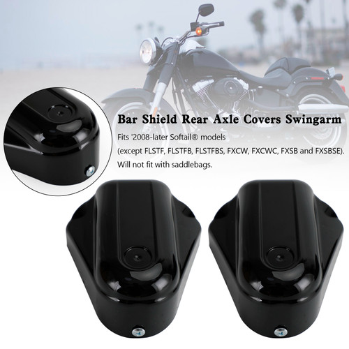 Bar Shield Rear Axle Covers Swingarm For Softail FLS FLSTN 2008-2020 BLK Bar Shield Rear Axle Covers Swingarm For Softail FLS FLSTN 2008-2020 BLK