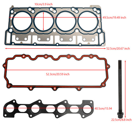 18mm 04-10 Ford E-350 Super Duty 6.0L V8 Diesel Cylinder Head Stud Kit & Head Gasket