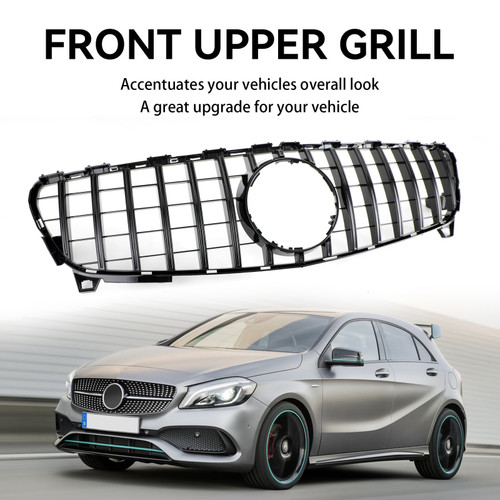 16-18 Mercedes-Benz A-CLASS W176 Front Bumper Grille Grill GTR Style