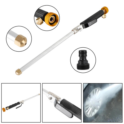 High Pressure Power Washer Water Spray Gun Nozzle Wand Attachment Garden Hose Black