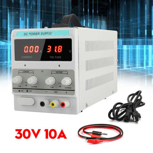 30V 10A Adjustable DC Power Supply Dual Digital Lab Test 110V