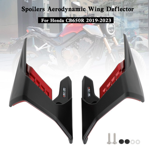 Side Spoilers Aerodynamic Wing Deflector Fairing For Honda CB650R 2019-2023 RED Side Spoilers Aerodynamic Wing Deflector Fairing For Honda CB650R 2019-2023 RED