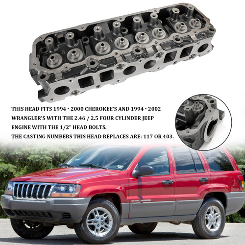 1994-2000 Jeep Cherokee 1994-2002 Wrangler Bare Cylinder Head 403 / 117