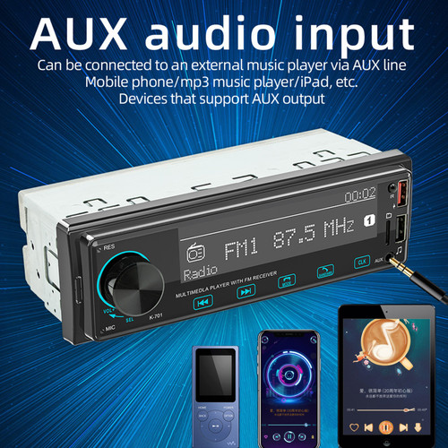 2.5D touch screen 1DIN Bluetooth Stereo Radio FM Car MP3 Player with DAB