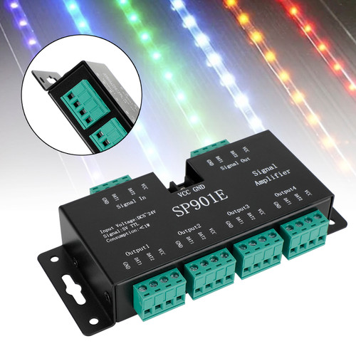 RGB Signal Amplifier Repeater Addressable Programmable For LED Strip SP901E